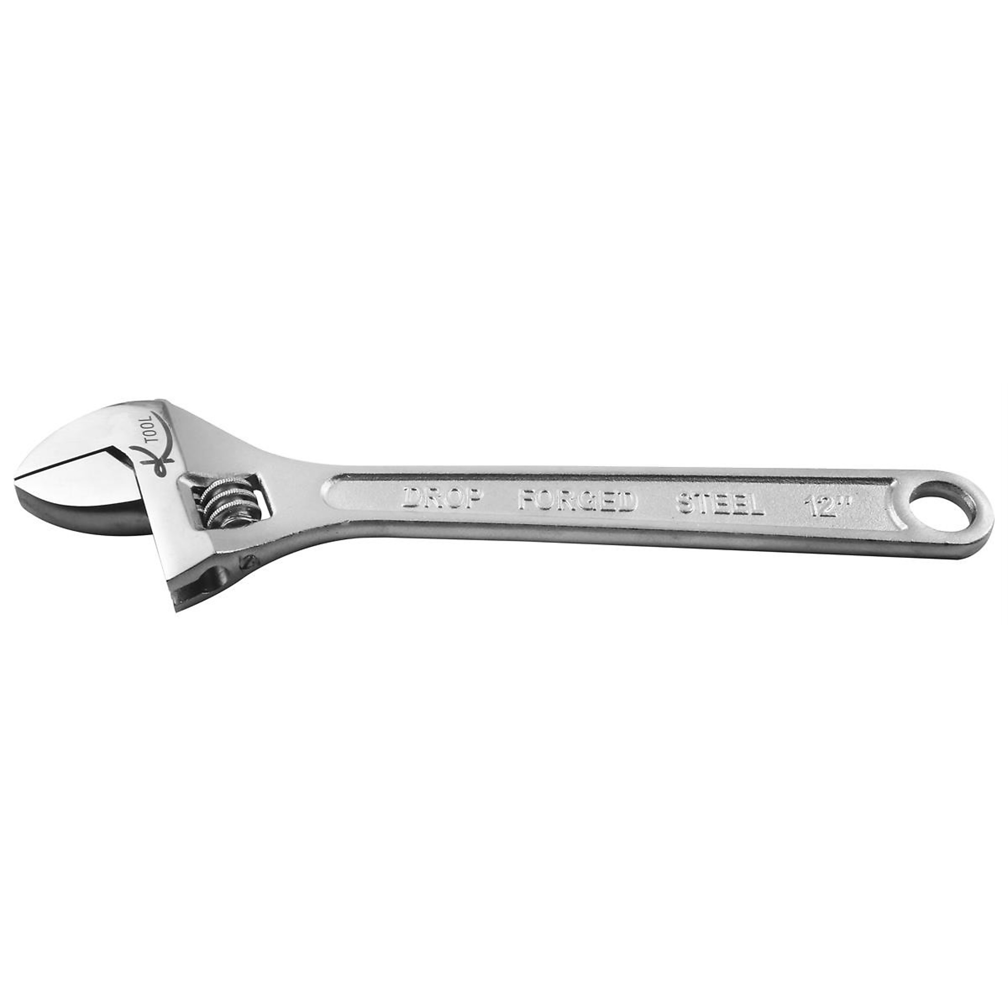 K-Tool International Adjustable Wrench — 12in., 1.5in. Jaw Capacity, Heat Treated, Chrome Plated, Model# KTI48012
